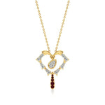 Sneh | Round Lab Grown Diamonds with Ruby Heart Pendant - Nivara