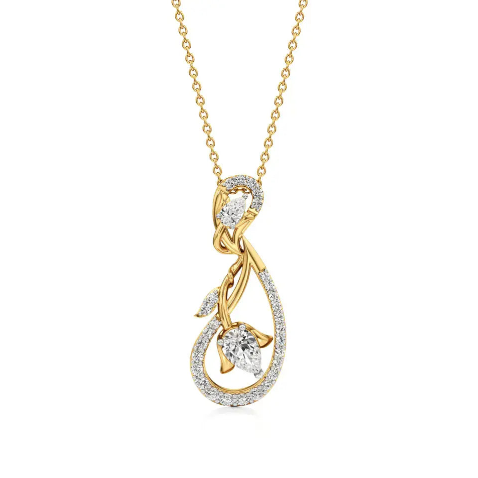 Mode | Pear & Round Lab Grown Diamonds Floral Pendant - Nivara