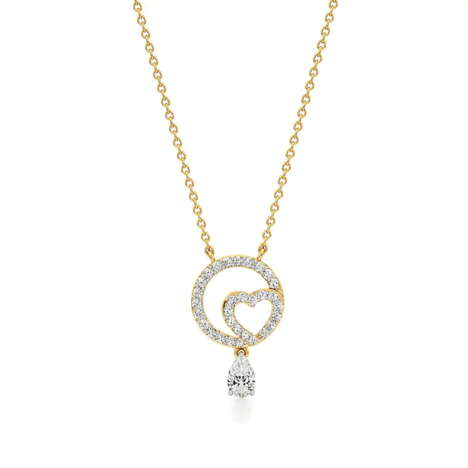 Sneh | Pear & Round Lab Grown Diamonds Pendant - Nivara
