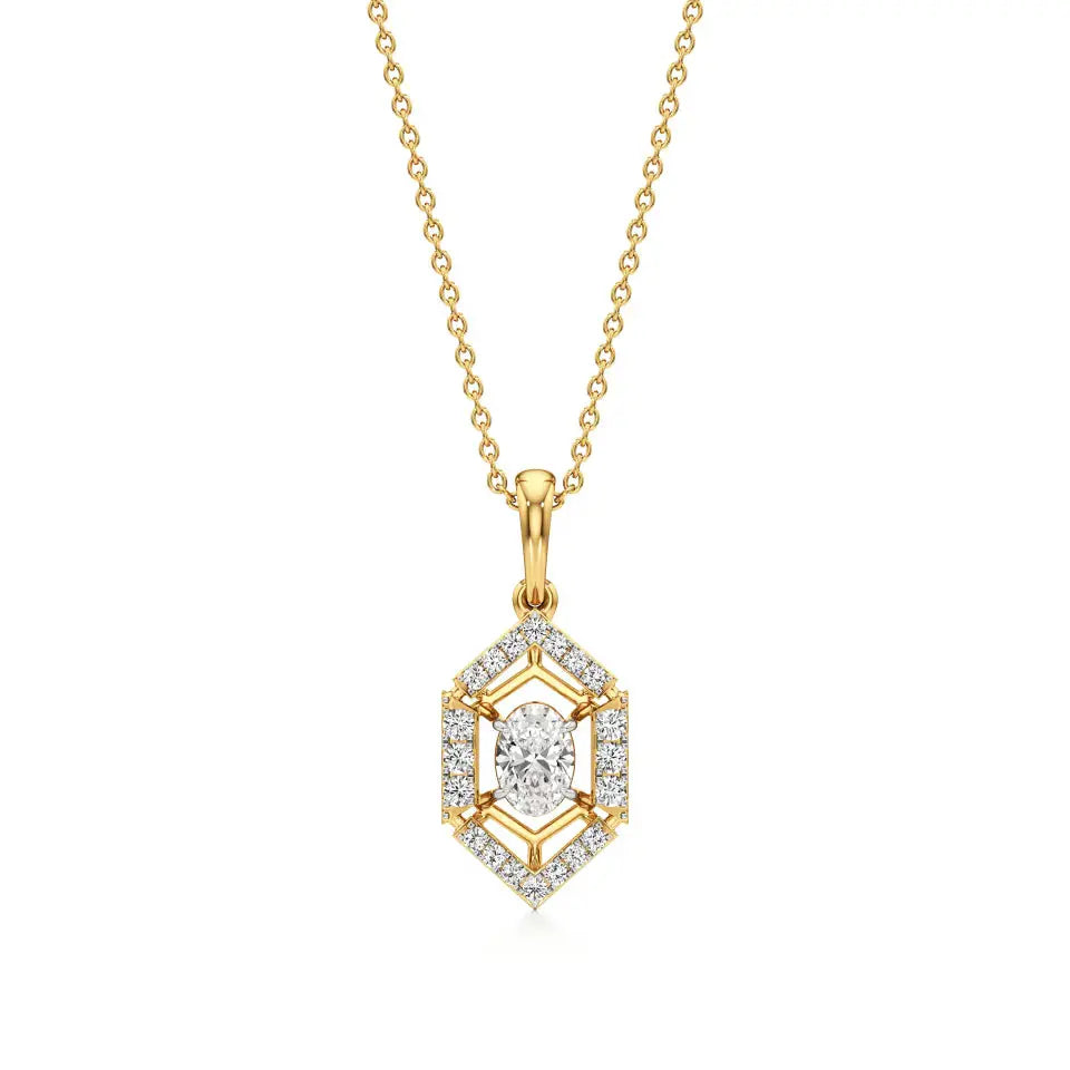 Mode | Oval & Round Hexagon Design Pendant - Nivara