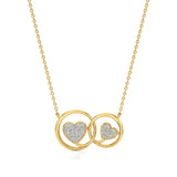 Sneh | Elegant Round Lab Grown Diamonds Dual Heart Pendant - Nivara