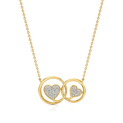 Sneh | Elegant Round Lab Grown Diamonds Dual Heart Pendant - Nivara
