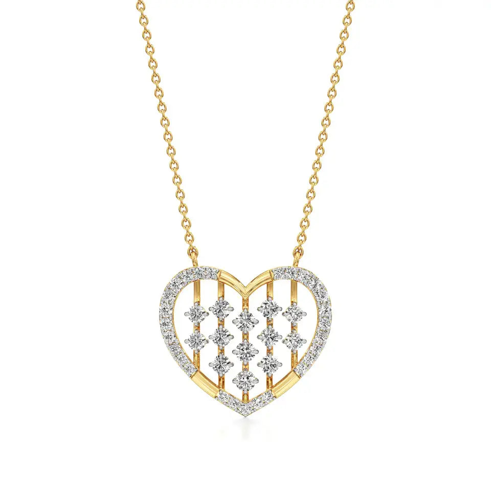 Sneh | Elegant Round Lab Grown Diamonds Heart Pendant - Nivara