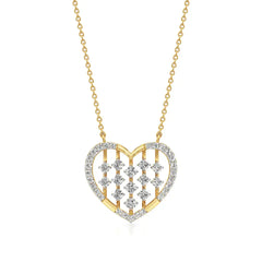 Sneh | Elegant Round Lab Grown Diamonds Heart Pendant - Nivara