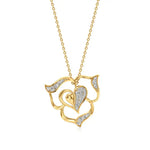 Sneh | Round Lab Grown Diamonds Heart & Petals Pendant - Nivara
