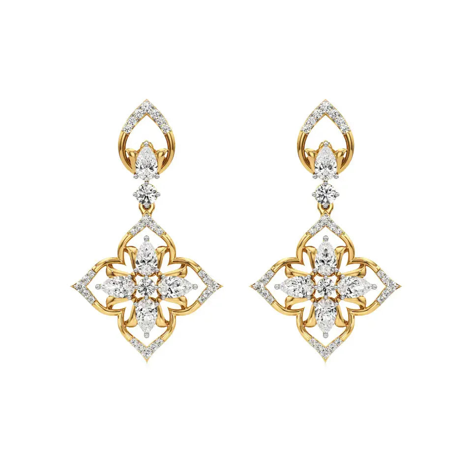 Flora | Pear & Round Lab-Grown Diamond Earrings - Nivara