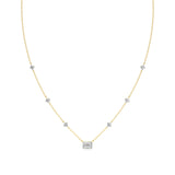 Anek | Radiant Solitaire & Round Lab Grown Diamond Necklace