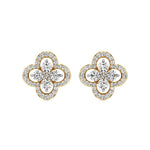 Flora | Round Lab-Grown Diamonds Quatrefoil Studs - Nivara