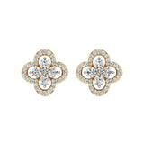 Flora | Round Lab-Grown Diamonds Quatrefoil Studs - Nivara