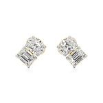 Toi et Moi | Oval & Emerald Lab-Grown Diamond Stud Earrings - Nivara