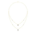 Mira | Emerald & Pear Lab Grown Diamond with Halo  Necklace - Nivara