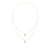 Mira | Emerald & Pear Lab Grown Diamond with Halo  Necklace - Nivara
