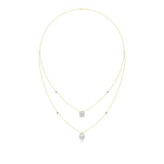 Mira | Emerald & Pear Lab Grown Diamond with Halo  Necklace - Nivara