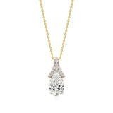 Anek | Pear Solitaire with Round Lab Grown Diamonds Tear Drop Pendant