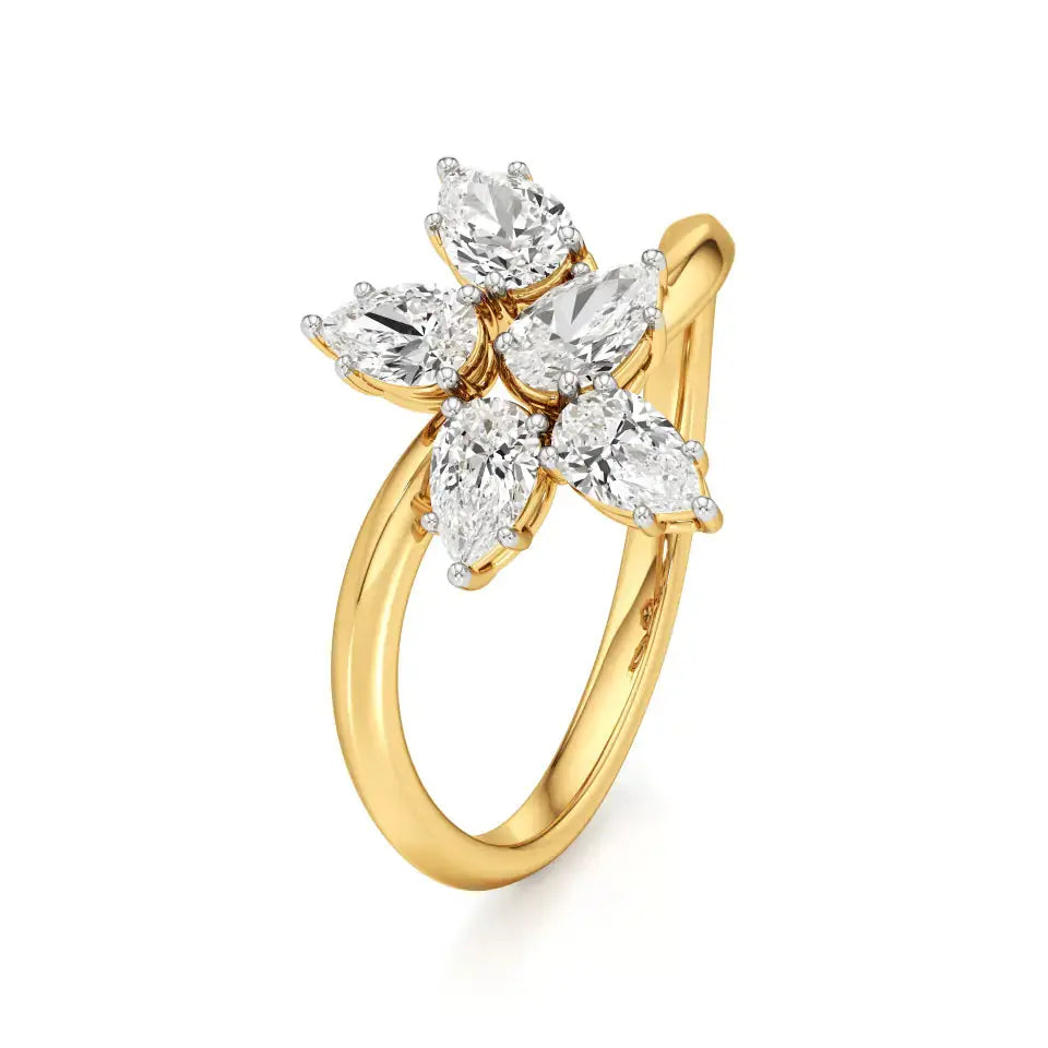 Flora | Pear Diamonds in Flora Design - Nivara