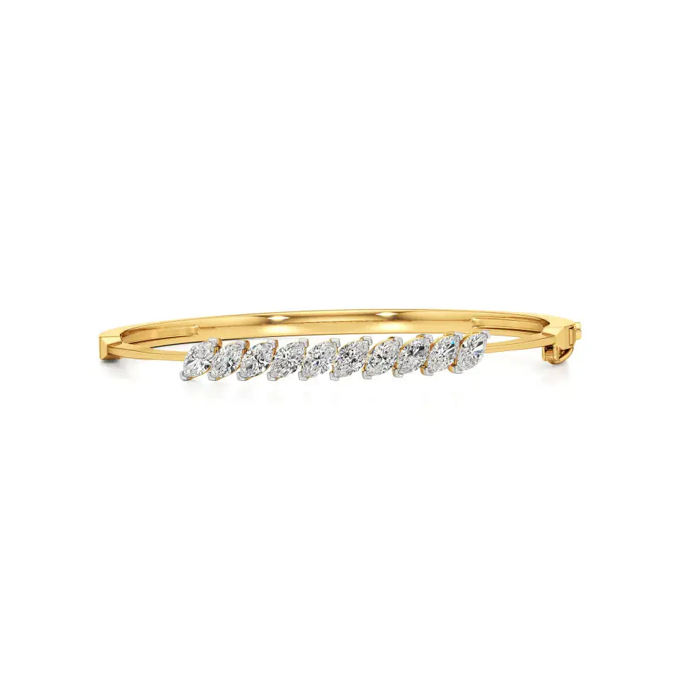 Noor | Classic Marquise Lab Grown Diamonds Oval Bangle - Nivara