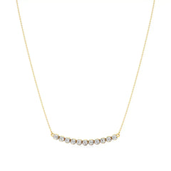 Noor | Round Lab Grown Diamonds Bezel setting Bar Necklace - Nivara