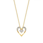 Sneh | Classic Round & Pear Lab Grown Diamonds Heart Pendant - Nivara