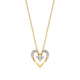 Sneh | Classic Round & Pear Lab Grown Diamonds Heart Pendant - Nivara