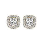 Mira | Cushion-Cut Solitaire Lab-Grown Diamond with Halo Studs - Nivara