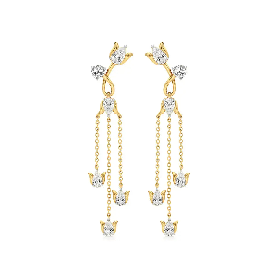 Mode | Pear & Round Lab-Grown Diamond Danglers - Nivara
