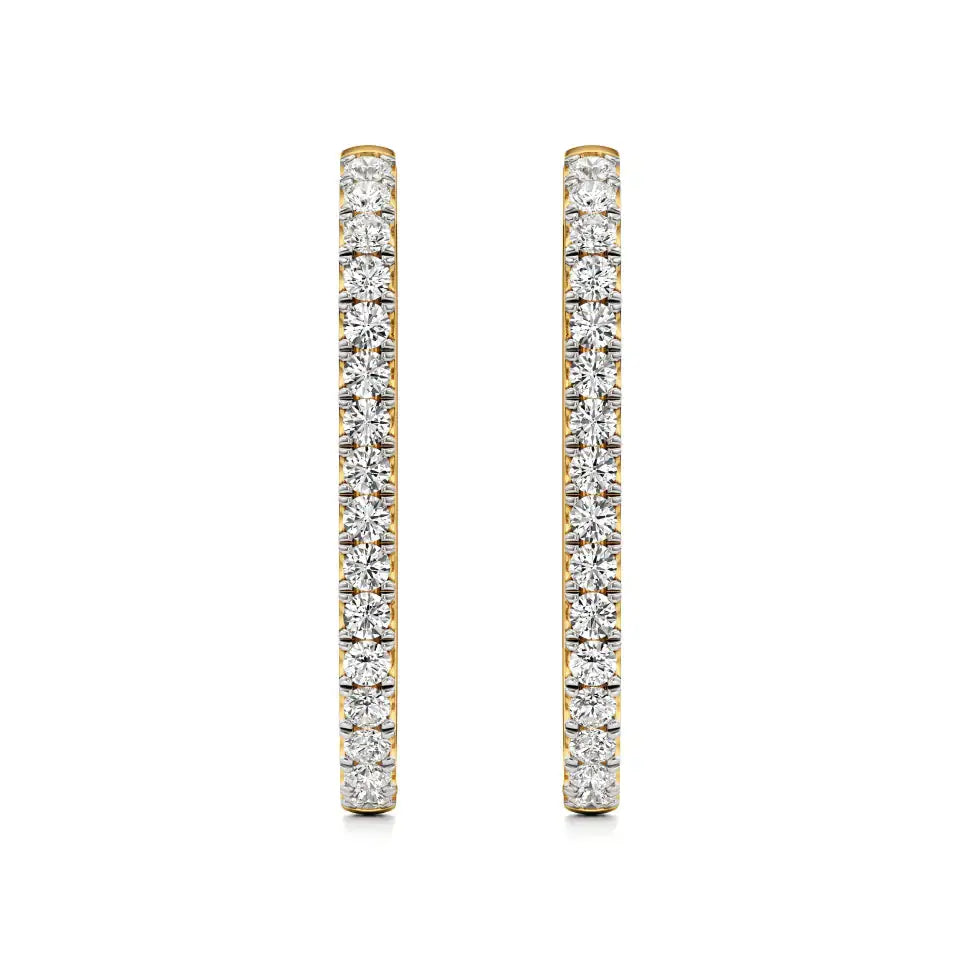 Mode | Round Lab-Grown Diamond Sleek Hoop Earrings - Nivara