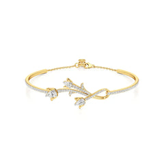 Flora | Pear & Round Lab Grown Diamonds Floral Bangle - Nivara