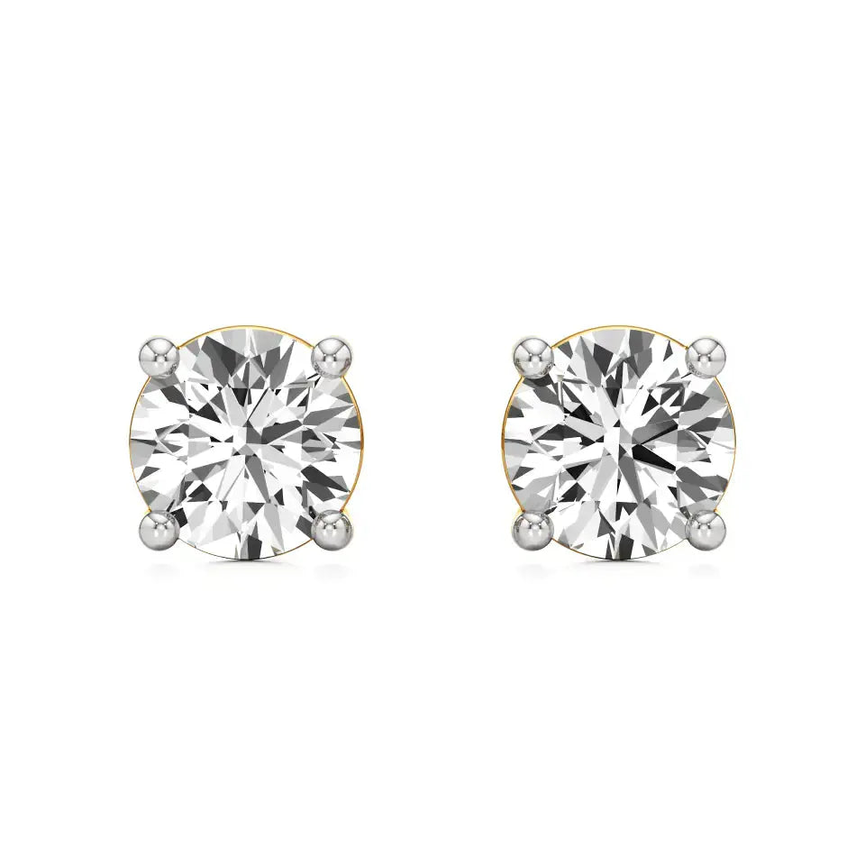 Thea | 4-Prong Studs with Round Lab-Grown Diamond - Nivara