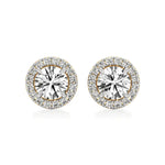 Mira | Round Solitaire Lab-Grown Diamond with Halo Studs - Nivara