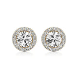 Mira | Round Solitaire Lab-Grown Diamond with Halo Studs - Nivara