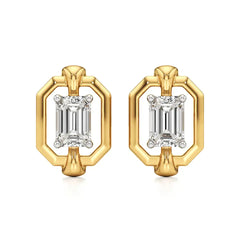 Mode | Emerald-Cut Solitaire Lab-Grown Diamond Studs - Nivara