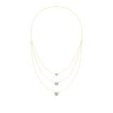 Elara | Round Lab Grown Diamonds with Halo Three Chain Necklace