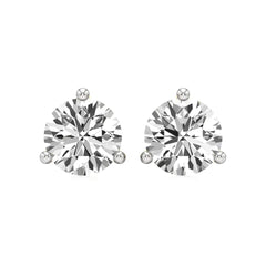 Sia | Three Prong Studs with Round Lab-Grown Diamond - Nivara