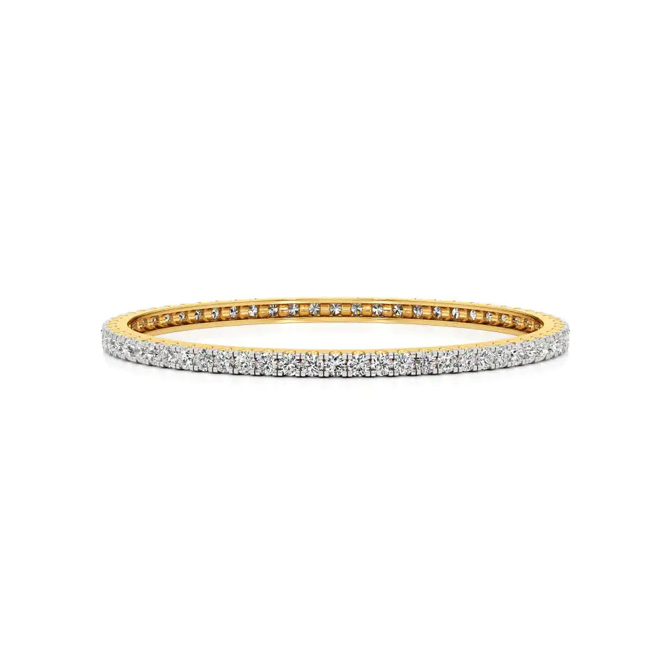 Ishar | Elegant Round Lab Grown Diamonds Tennis Bangle - Nivara