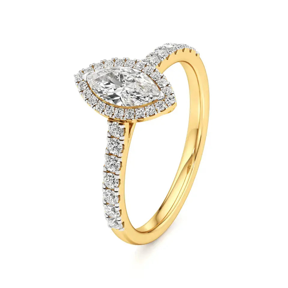 Mira | Round & Marquise Lab-Grown Diamond Halo Ring - Nivara