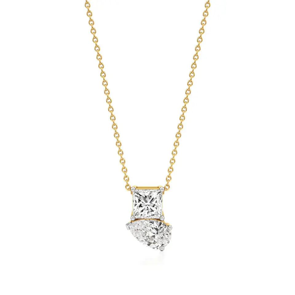 Toi et Moi | Pear & Princess Lab Grown Diamonds Pendant - Nivara
