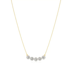 Elina | Round Lab Grown Diamond with Halo Necklace - Nivara