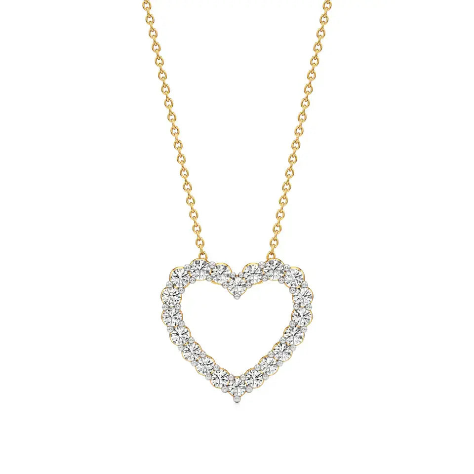 Sneh | Round Lab Grown Diamonds Heart Pendant - Nivara