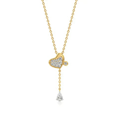Sneh | Pear & Round Lab Grown Diamonds Tear Drop Pendant - Nivara