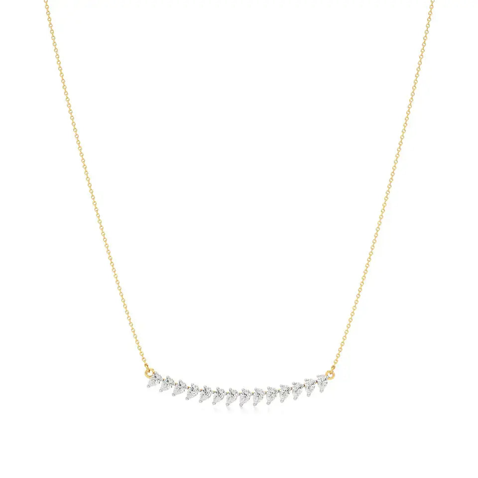 Noor | Pear Lab Grown Diamonds Bar Necklace - Nivara