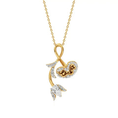 Flora | Pear & Round Lab Grown Diamonds Lotus Petals Pendant - Nivara