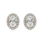Mira | Oval-Cut Solitaire Lab-Grown Diamond with Halo Studs - Nivara