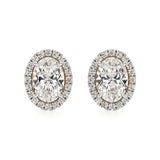 Mira | Oval-Cut Solitaire Lab-Grown Diamond with Halo Studs - Nivara