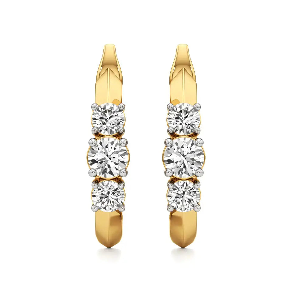 Aria | Trio Round Lab-Grown Diamond Hoop Earrings - Nivara