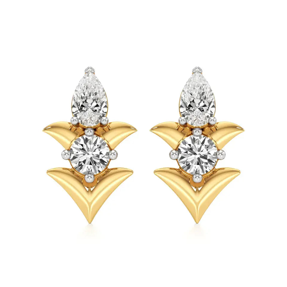 Mode | Round and Pear Duo Lab-Grown Diamond Studs - Nivara