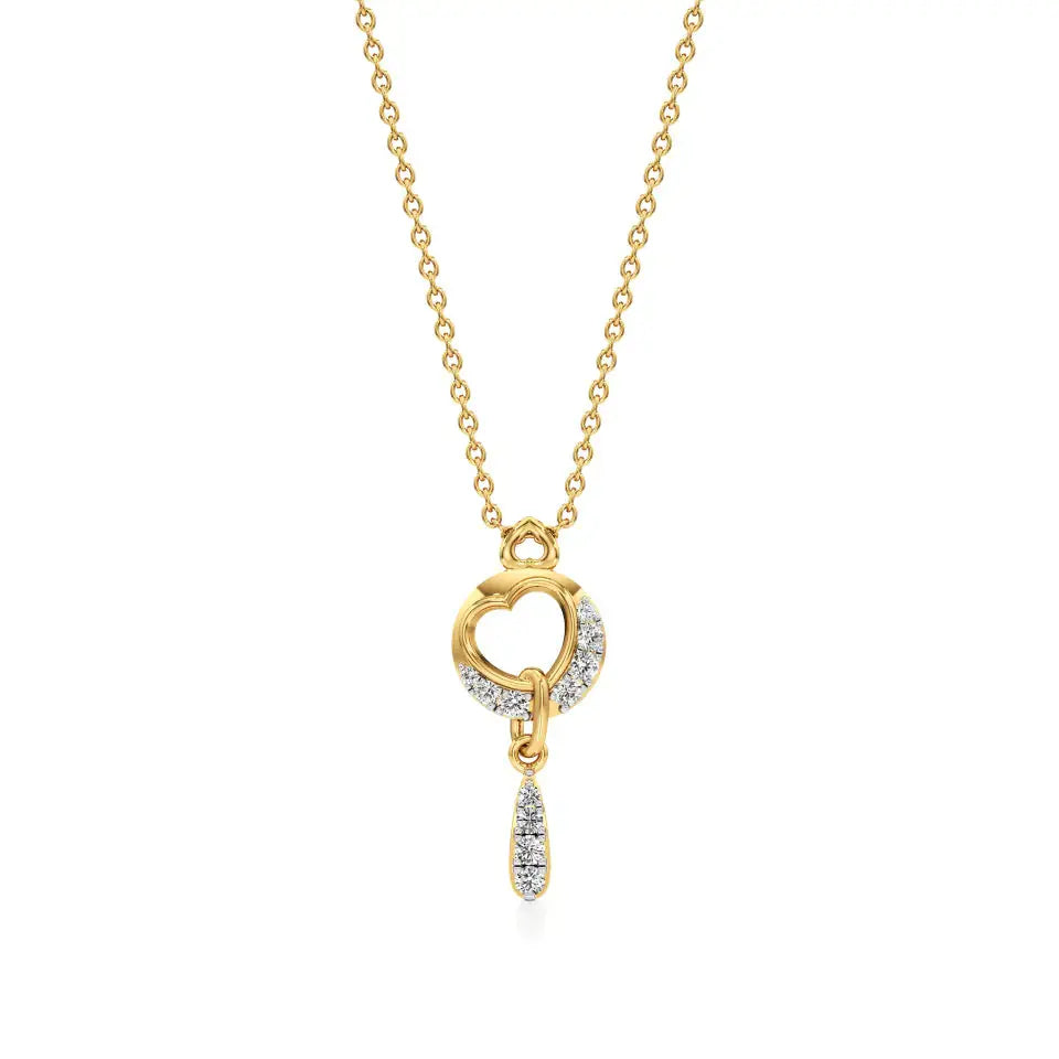 Sneh | Elegant Round Lab Grown Diamonds Heart Pendant - Nivara