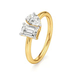 Toi et Moi | Pear & Emerald Lab-Grown Diamond Ring - Nivara