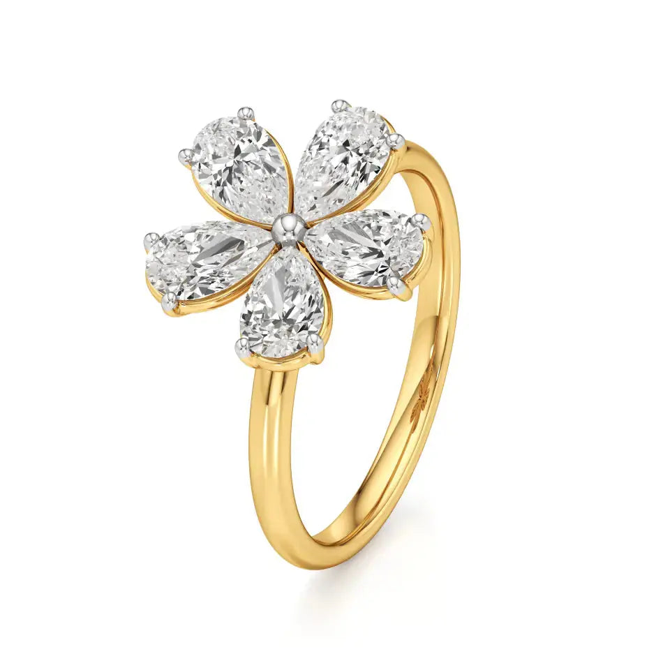 Flora | Pear Diamonds in Flora Design - Nivara