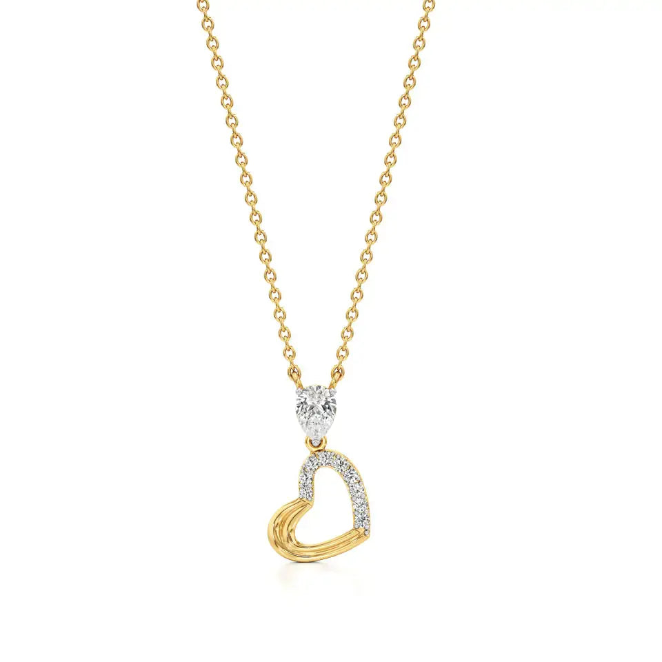 Sneh | Elegant Pear & Round Lab Grown Diamonds Pendant - Nivara