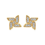 Flora | Round Lab-Grown Diamonds on Floral Design Studs - Nivara